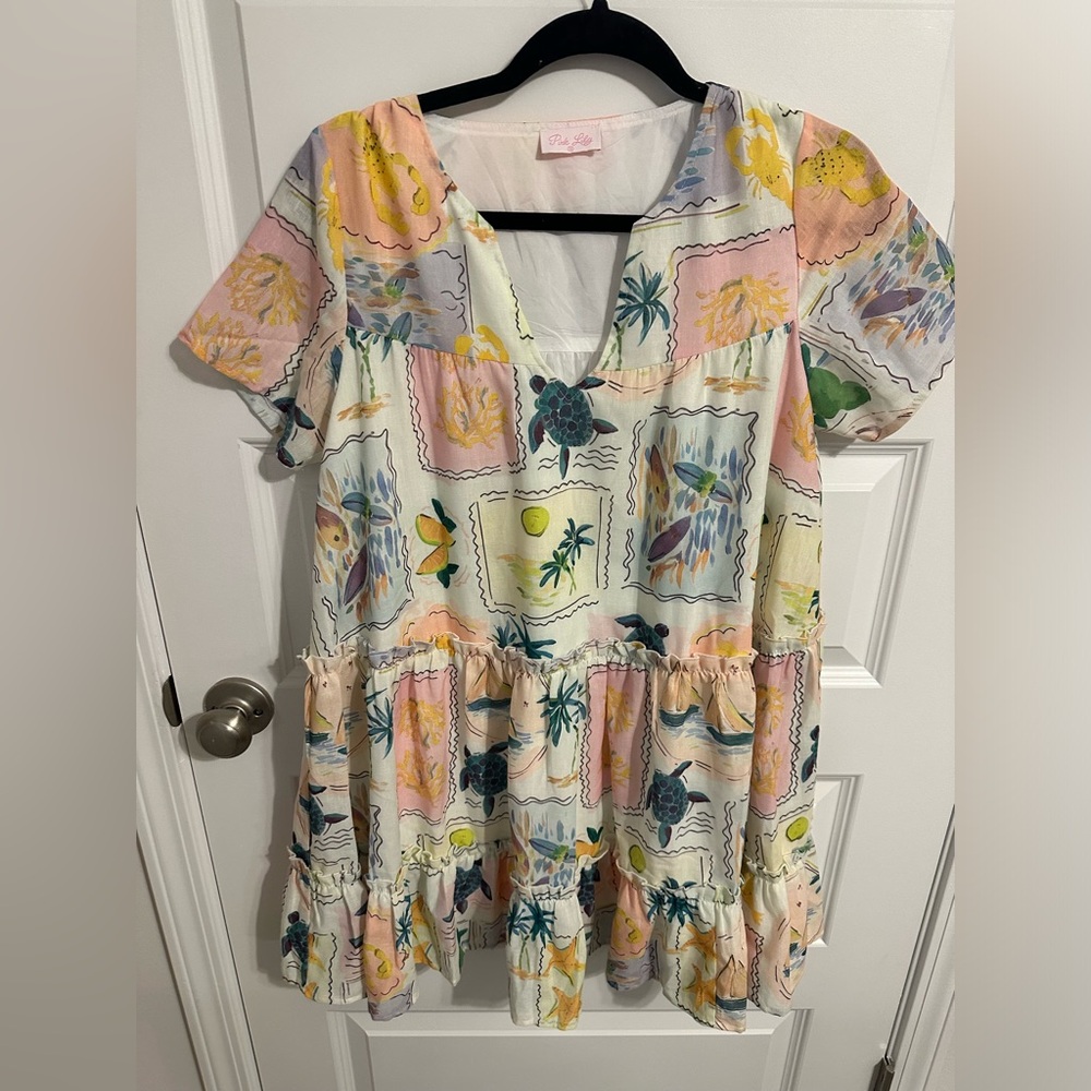 Pink Lily tropical dress